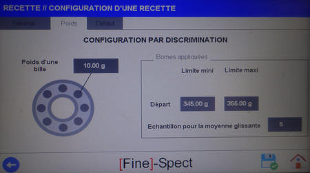 Ecran de commande trieuse pondérale industrielle - Trieuses pondérales de process