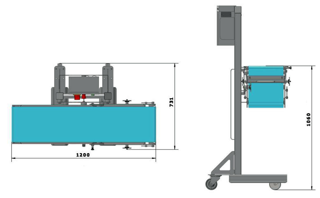 Dimensions du convoyeur inclinable - Tapis de compensation de hauteur