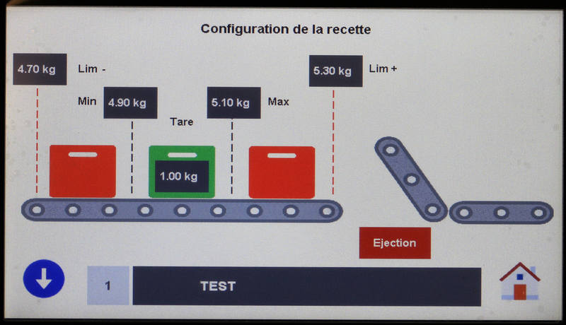Ecran de controle multi recettes - Écran pour pesage dynamique , type  "Process"