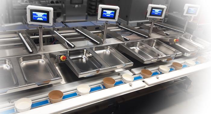 Remplissage de barquettes de plats cuisinés Systeme aide préparations culinaires - Remplissage de barquettes de plats cuisinés