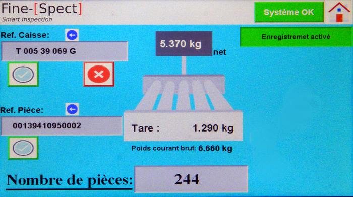 Compteur de pieces par pesage - Gestion des approvisionnements